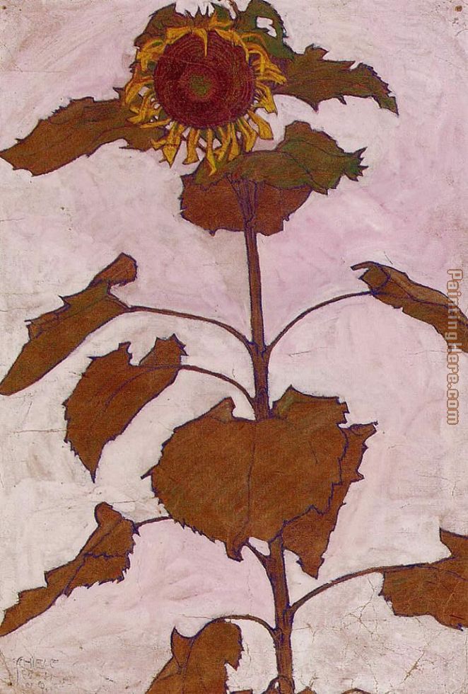 Sunflower 1 painting - Egon Schiele Sunflower 1 art painting